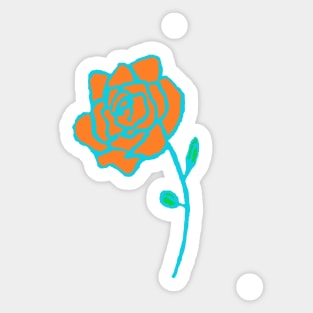 Neon Rose Orange/Blue Sticker